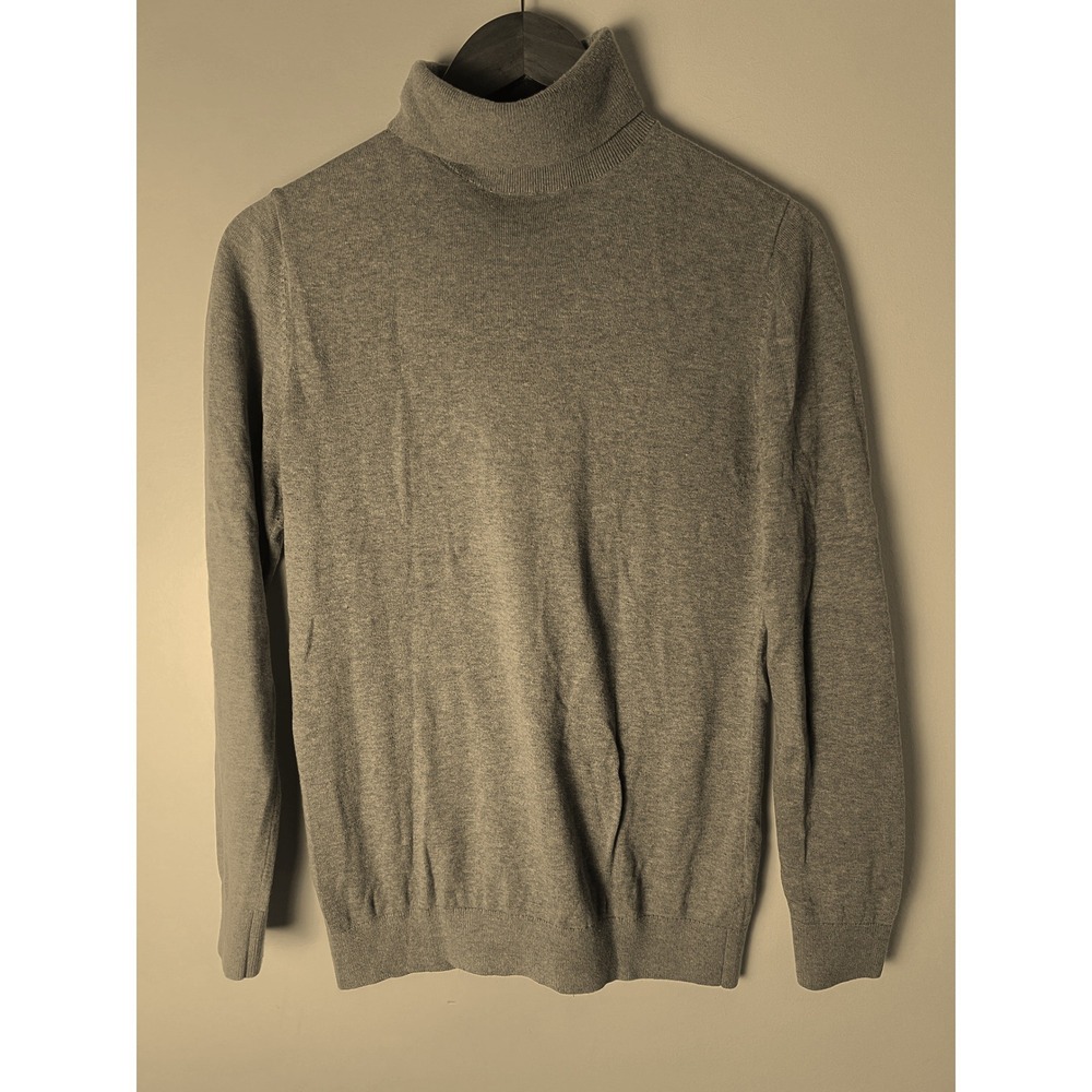H&M Turtleneck Sweater W XS Tan Slim Fit Cotton Knit Long Sleeve Preppy Academia